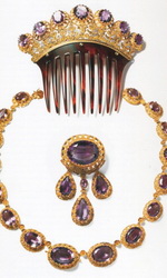 Гарнитур из золота и аметистов Cartier Paris 1860 год Гарнитур из золота и аметистов Cartier Paris 1860 год