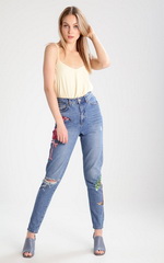 Джинсы с вышивкой Topshop Джинсы с вышивкой Topshop