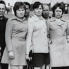 Мода СССР, кримпленовое мин-платье, Москва, 1976 год Мода СССР, кримпленовое мин-платье, Москва, 1976 год