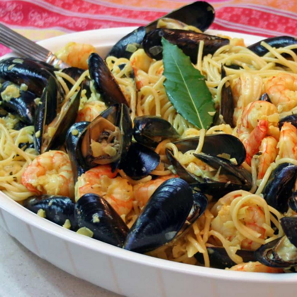 Спагетти с морепродуктами